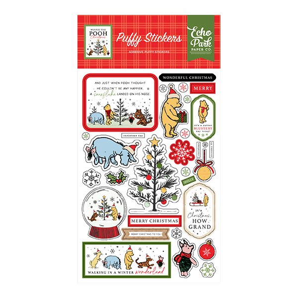 Winnie The Pooh Christmas Puffy Stickers