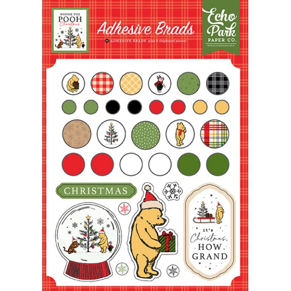 Winnie The Pooh Christmas Adhesive Brads