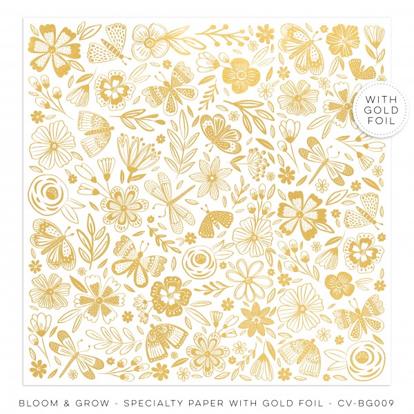 BLOOM & GROW - SPECIALTY PAPER WITH GOLD FOIL