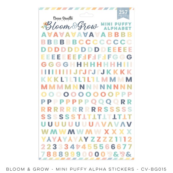 BLOOM & GROW - MINI PUFFY ALPHABET STICKERS