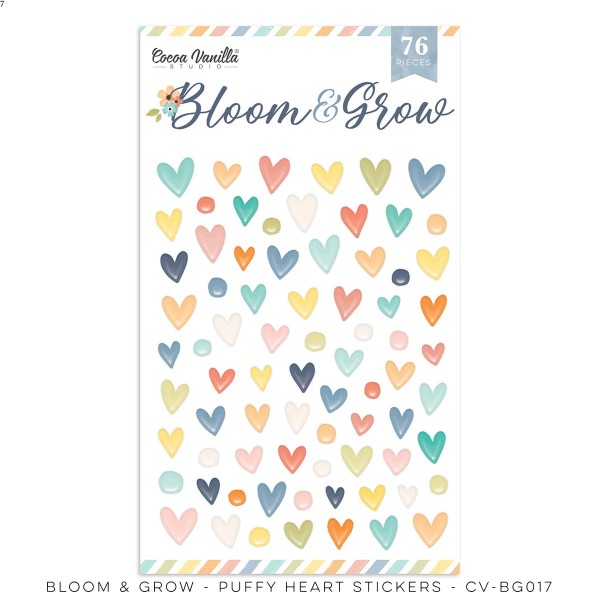 BLOOM & GROW - PUFFY HEART STICKERS