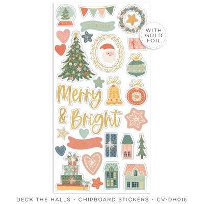 DECK THE HALLS - CHIPBOARD STICKERS