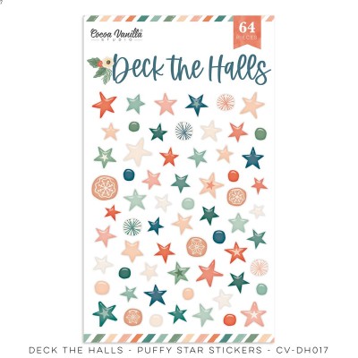 DECK THE HALLS - PUFFY STAR STICKERS