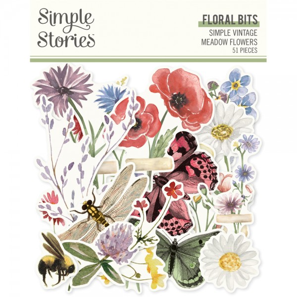 Simple Vintage Meadow Flowers - Floral Bits & Pieces