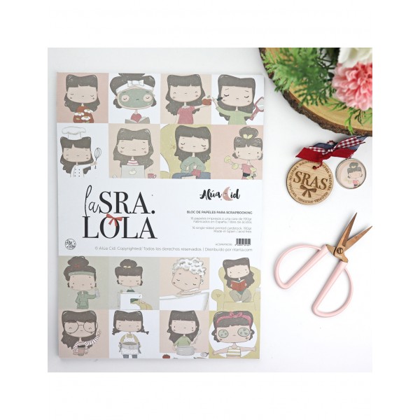 Bloc de Ilustraciones La Sra. Lola, para scrapbooking