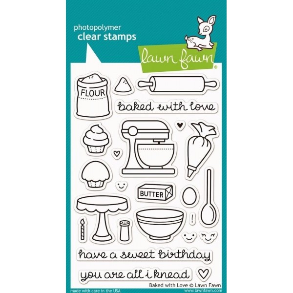 Clear stamps. Baked with love