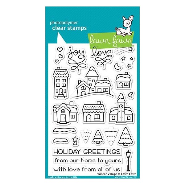 Clear stamps. Winter Village