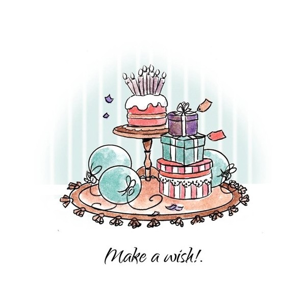 Rubber stamp. Make a wish set