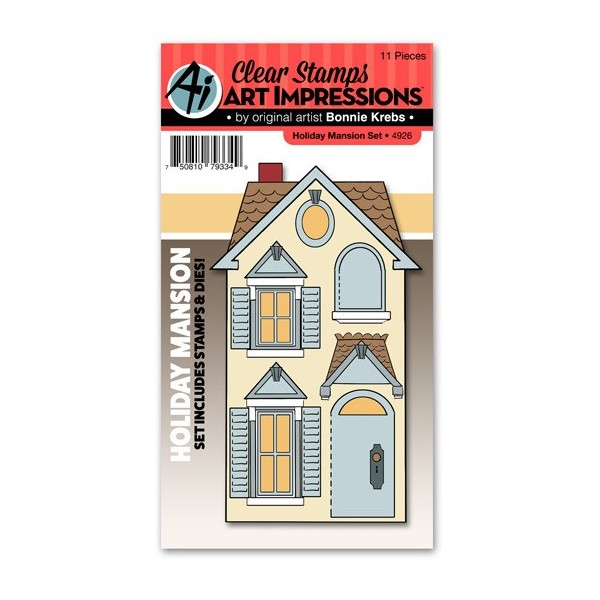 Rubber stamp & die set. Holiday mansion set