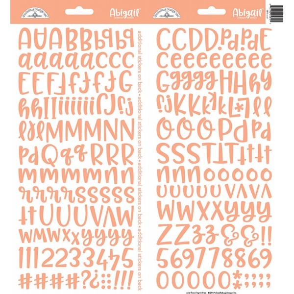 Abigail Cardstock Stickers. Coral