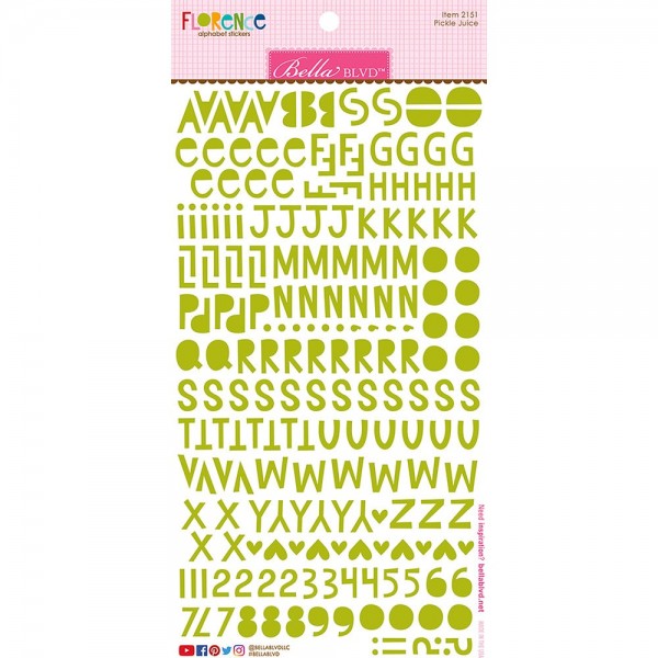 Florence alphabet sticker. Pickle juice