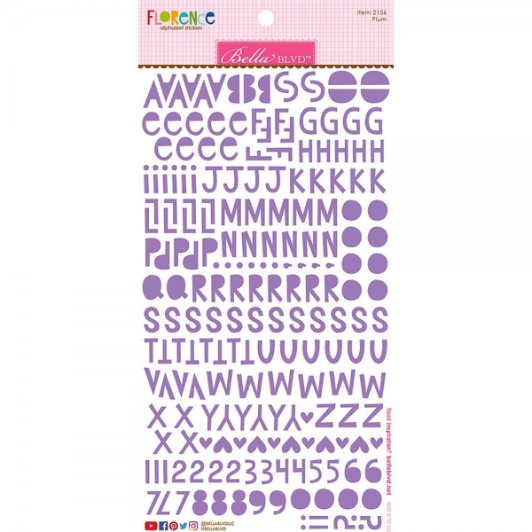 Florence alphabet sticker. Plum