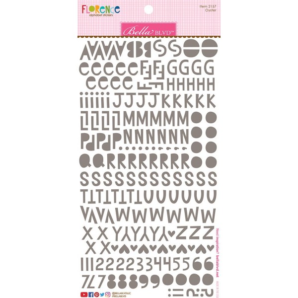 Florence alphabet sticker. Oyster