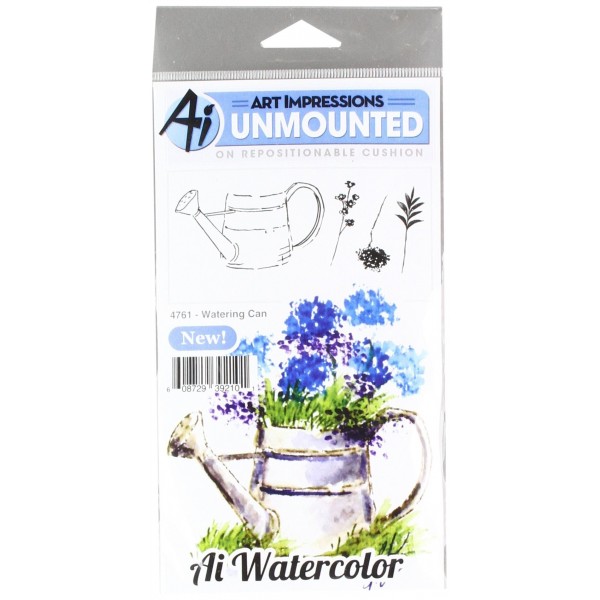 Rubber stamp. Watering can