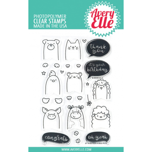 Clear stamps & dies. Peek-a-boo pets