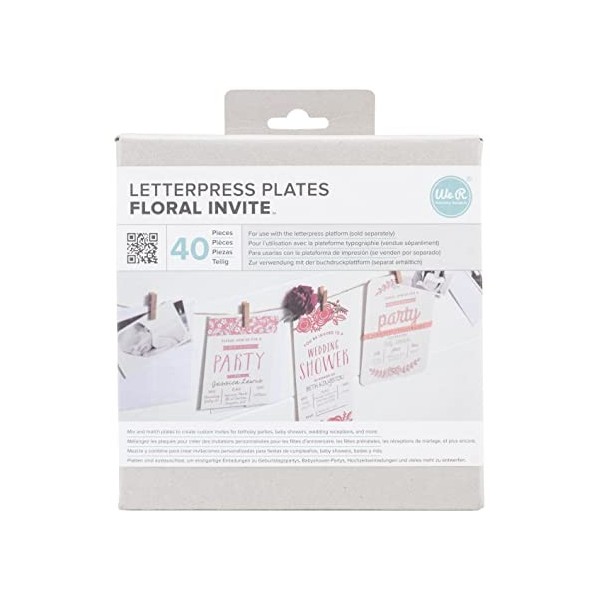Letterpress plates. Floral invite