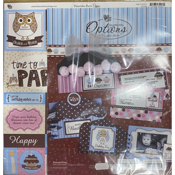 Kit para scrapbook. Birthday hoot!