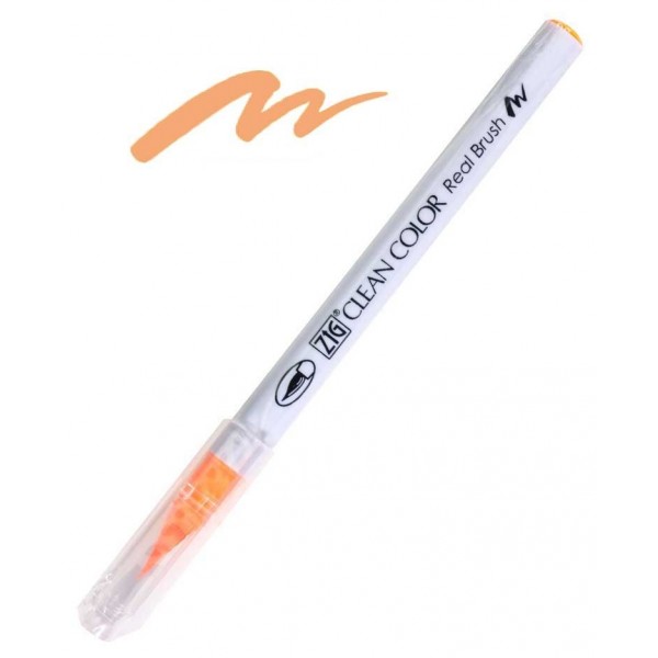 Clean color real brush marker. Orange fluorescent