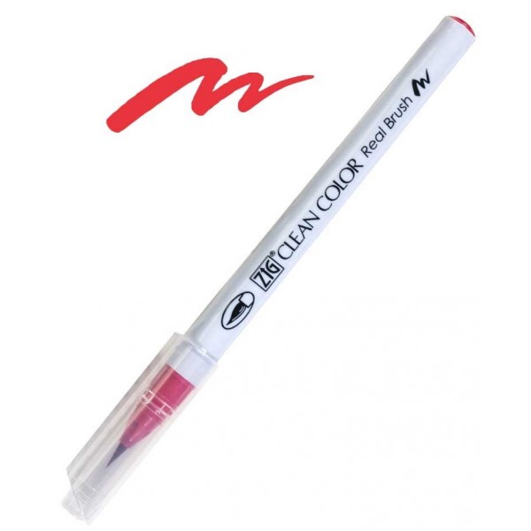 Clean color real brush marker. Carmine red