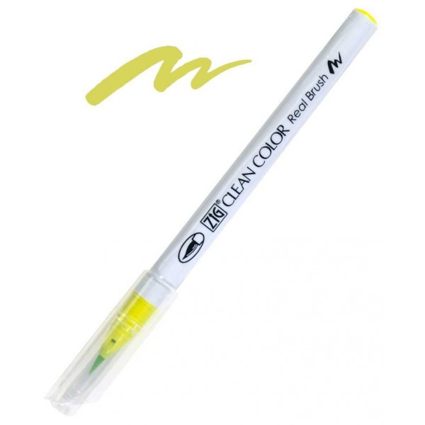 Clean color real brush marker. Yellow green