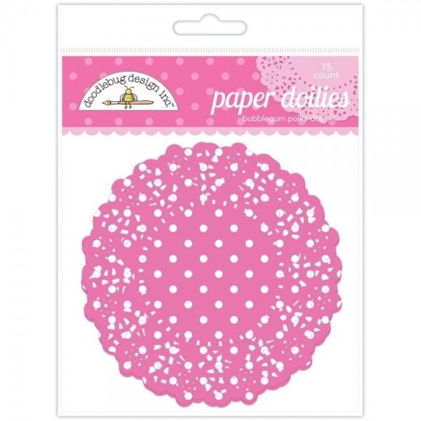 Bubblegum polka dot doilies