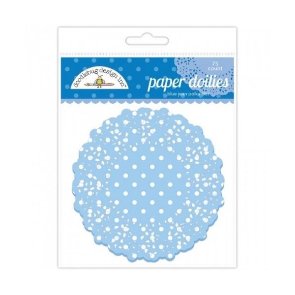 Blue Jean polka dot doilies