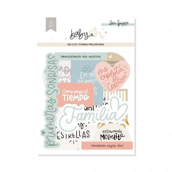Baby M. Die cuts lettering con foil