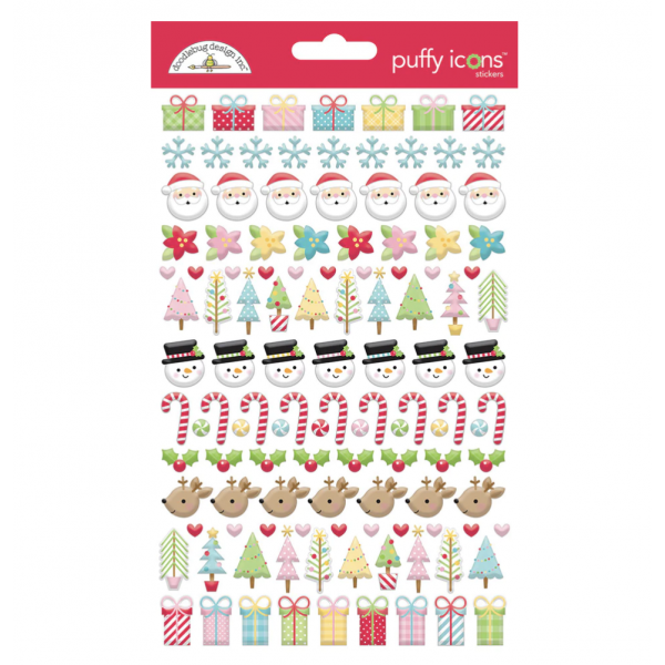 Puffy stickers. Candy cane lane
