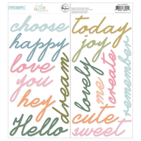 Lovely Blooms: Puffy Phrases