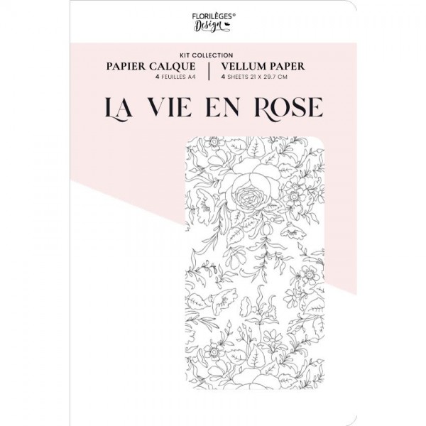 La Vie En Rose - Kit de papel vellum A4